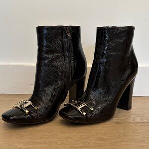Missoni Dark Brown Heeled Patent Leather Boots with Buckle